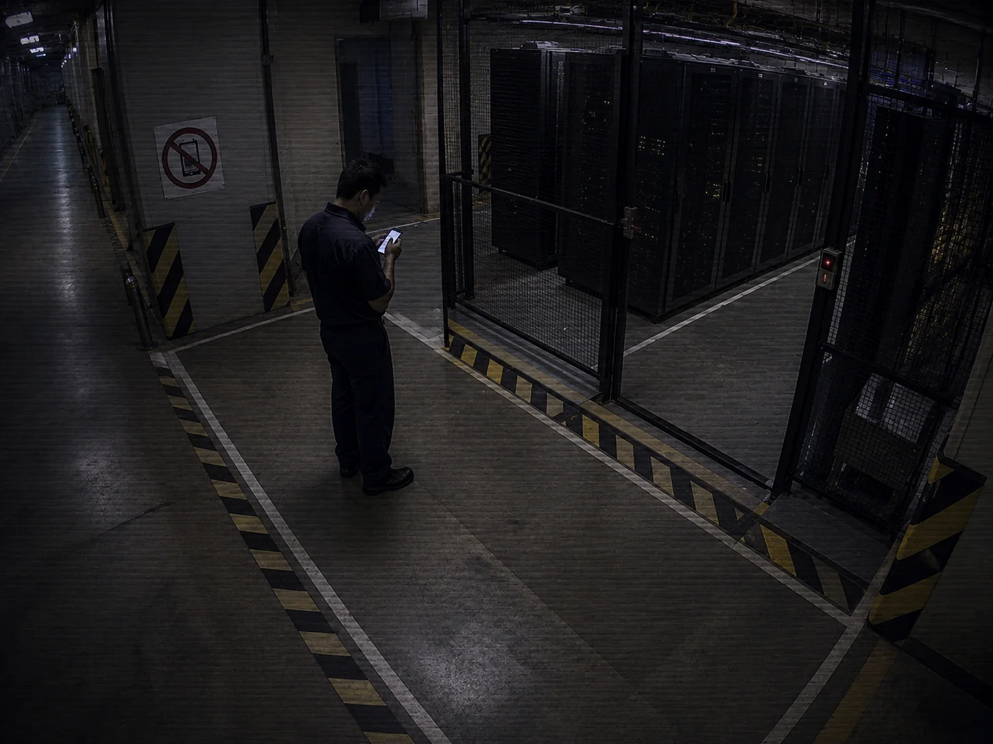 Mobile phone screen glow in a restricted zone
